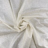 Stark glitzernder Feintüll, Farbe Silber-Ivory