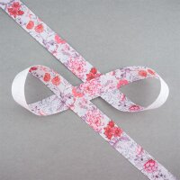 Ripsband mit Blüten-Print, 2,5cm Breite